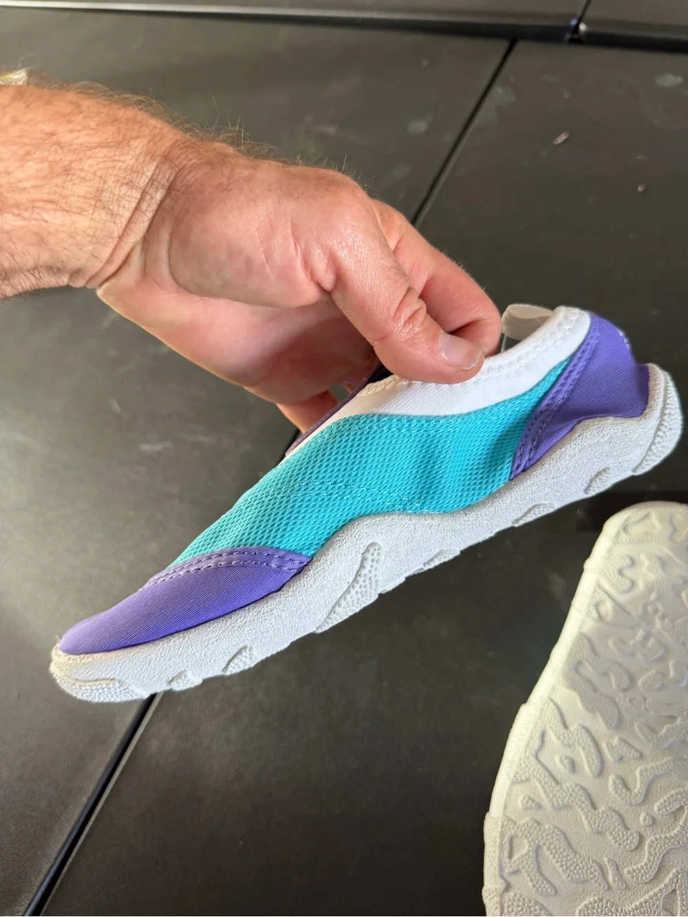 Kids Aqua & Purple Slip-On Water Shoes